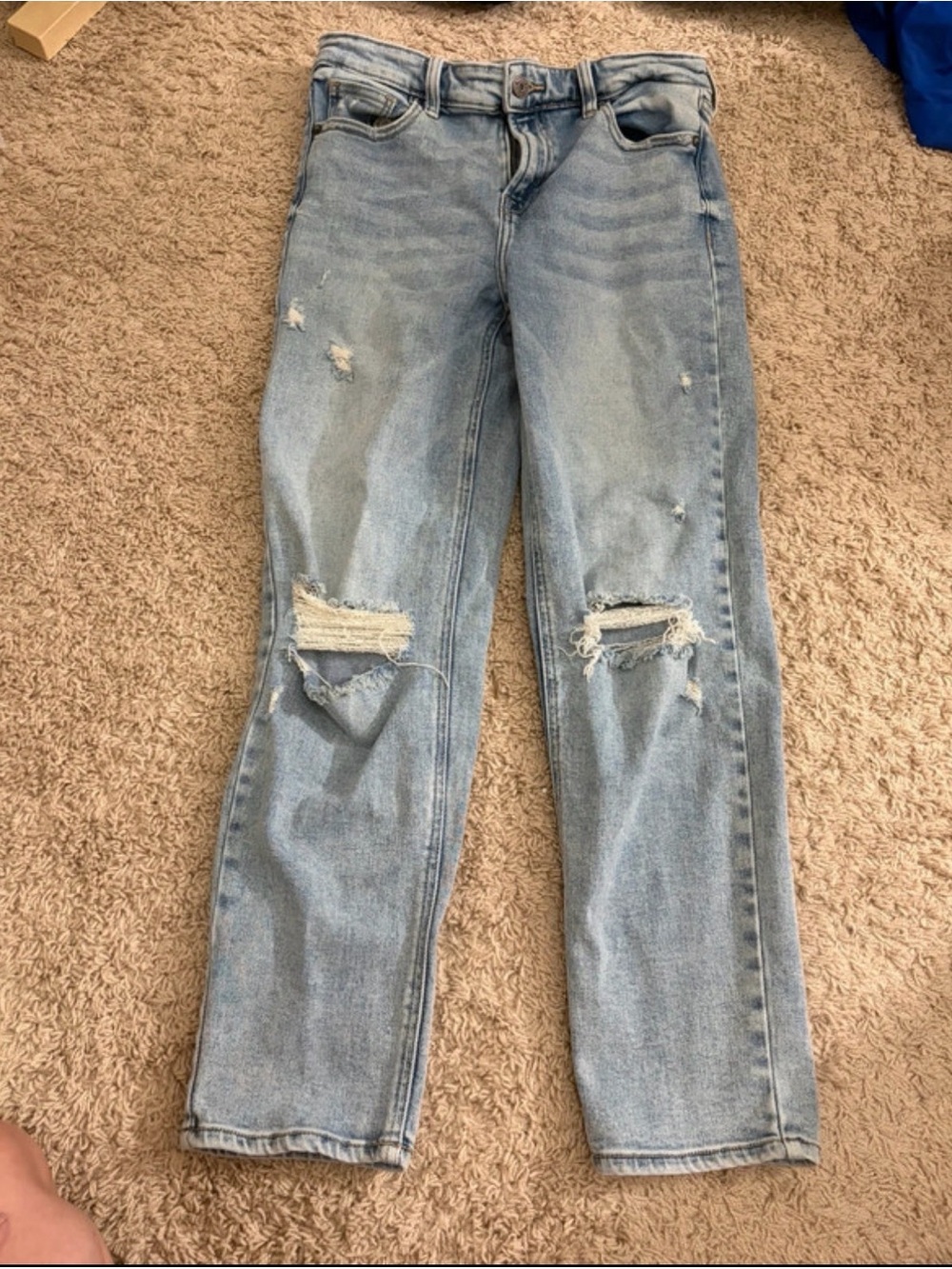 Altar'd State Light Blue Distressed Straight Leg Jeans